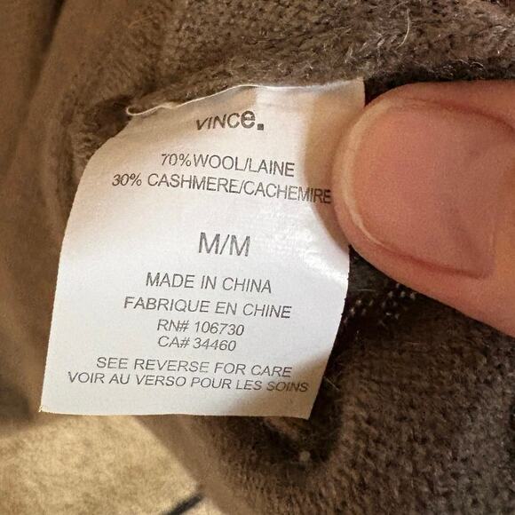 Vince Chocolate Brown Wool Cashmere Blend Sweater Minimalist Classic Medium - Picture 6 of 6